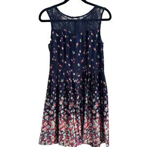 ModCloth Dress by Ezra in Navy and Floral Watercolor Pattern
